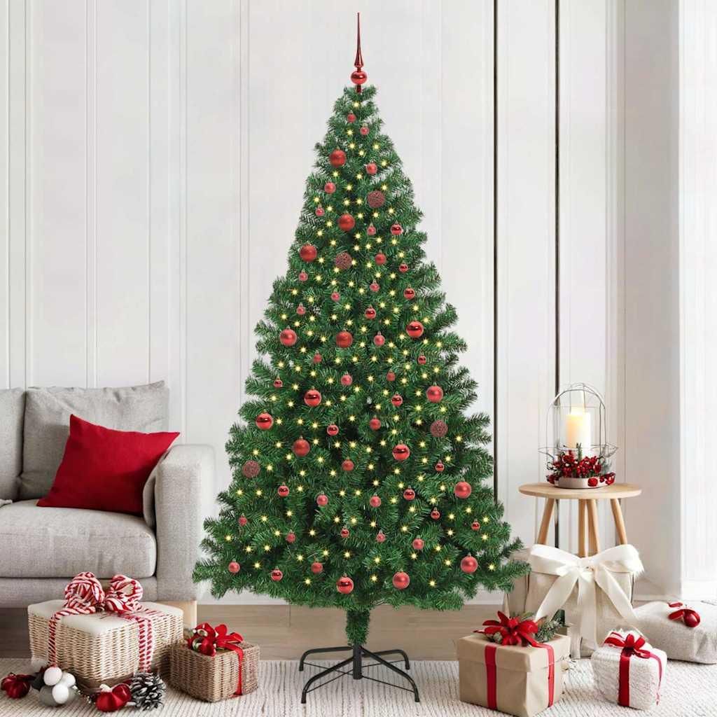 "Schlussverkauf" Künstlicher Weihnachtsbaum(1 pc) - Kunstbaum/Tannenbaum - mit 300 LEDs mit Ständer Grün 210 cm C7770
