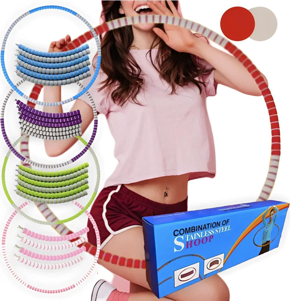 Hula Hoop Edelstahl-Reifen, vollständig befüllbar, weiche rutschfeste Schaumstoff-Ummantelung