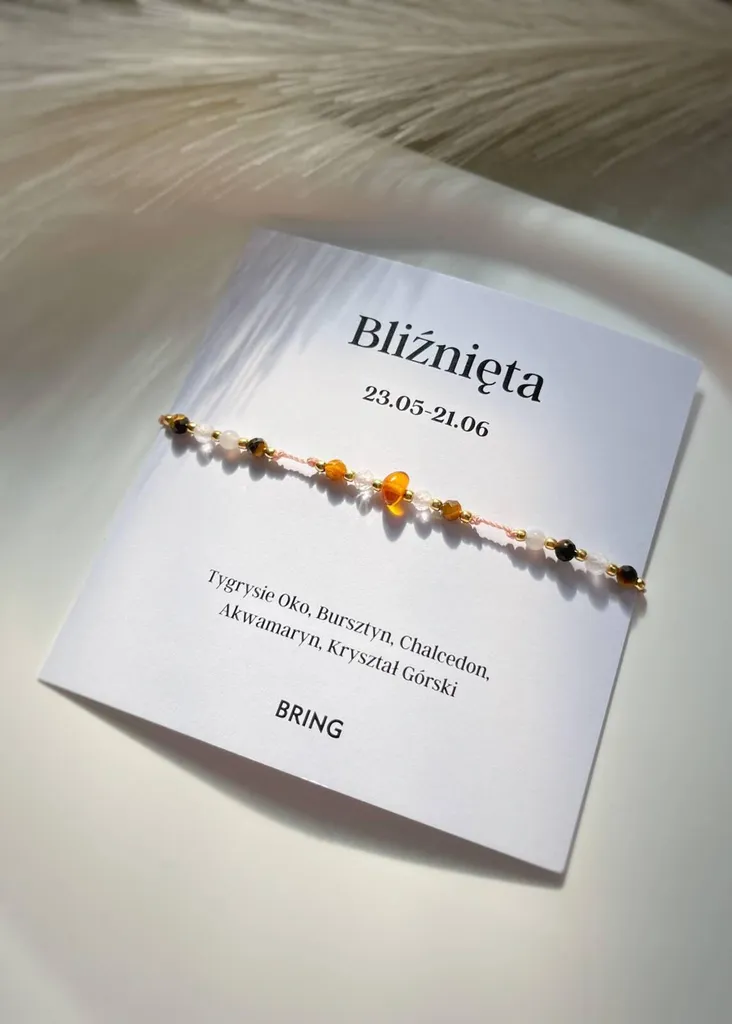 Gioiello Segno Gemelli Oro Giallo | Bracciale Pendagli Elegante
