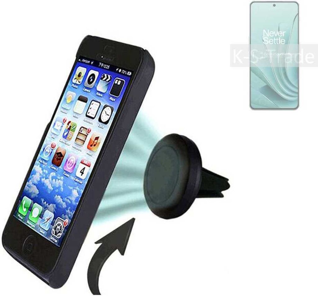 K-S-Trade Kompatibel mit OnePlus Ace 2V Auto Handy Halterung KFZ Halter Lüftungsgitterhalterung Air Vent mount Smartphone Halter