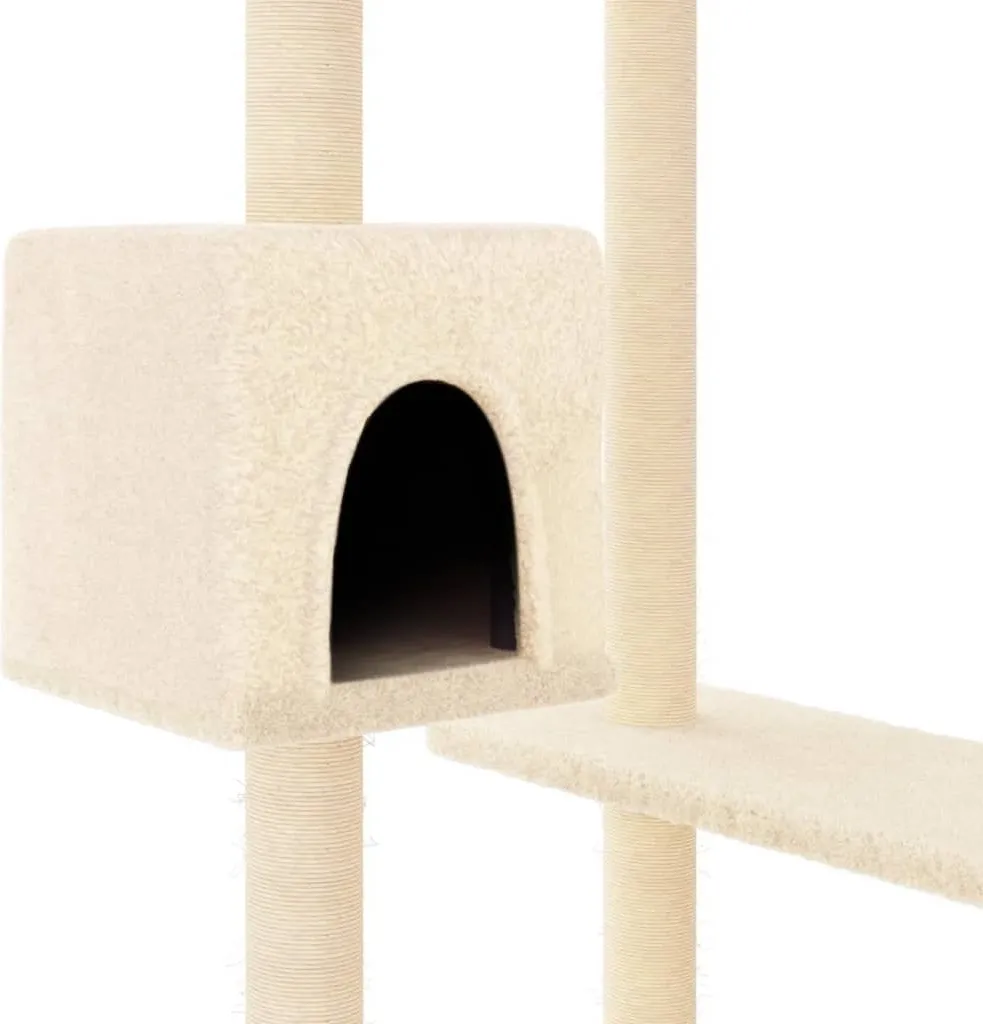 Tiragraffi Gatto Crema 82 cm - Graffiatoio Robusto e Accogliente - 6
