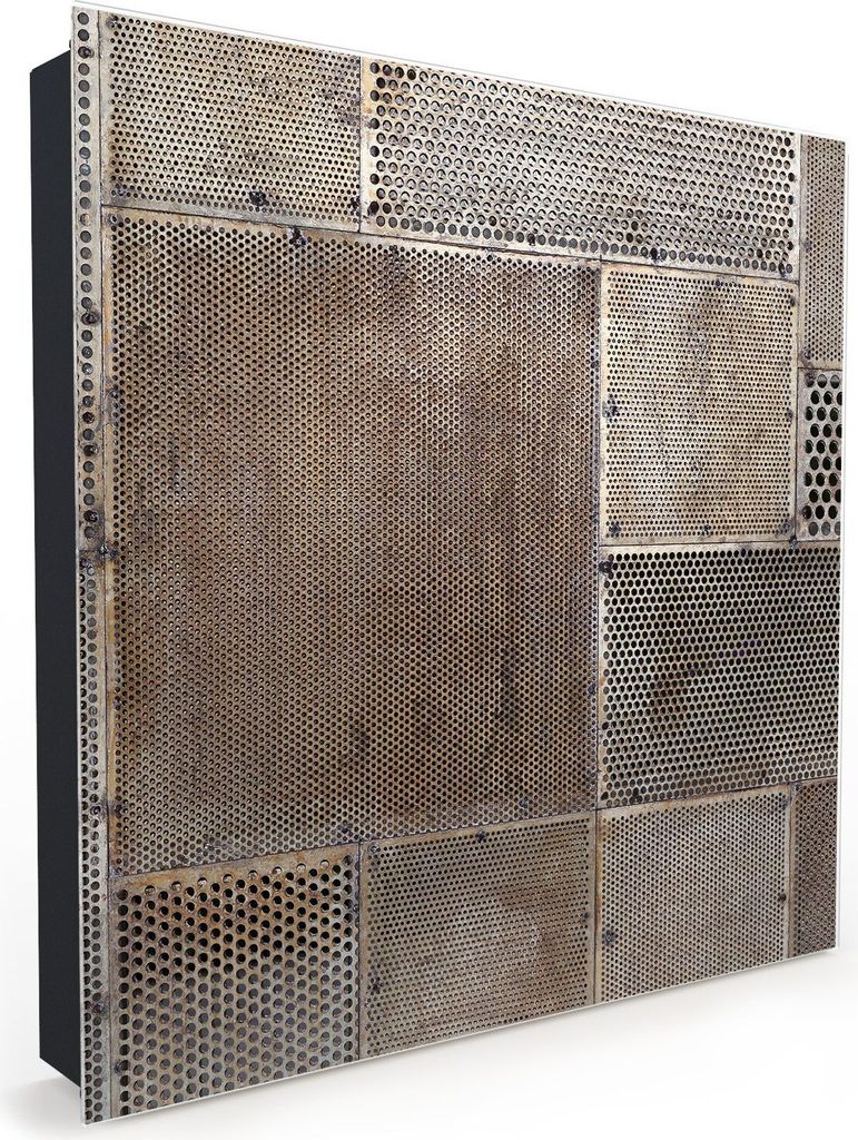 Nachbildung-Schlüsselkasten, Magnetpinnwand und Memoboard mit Glasfront Motiv Metall mit Muster