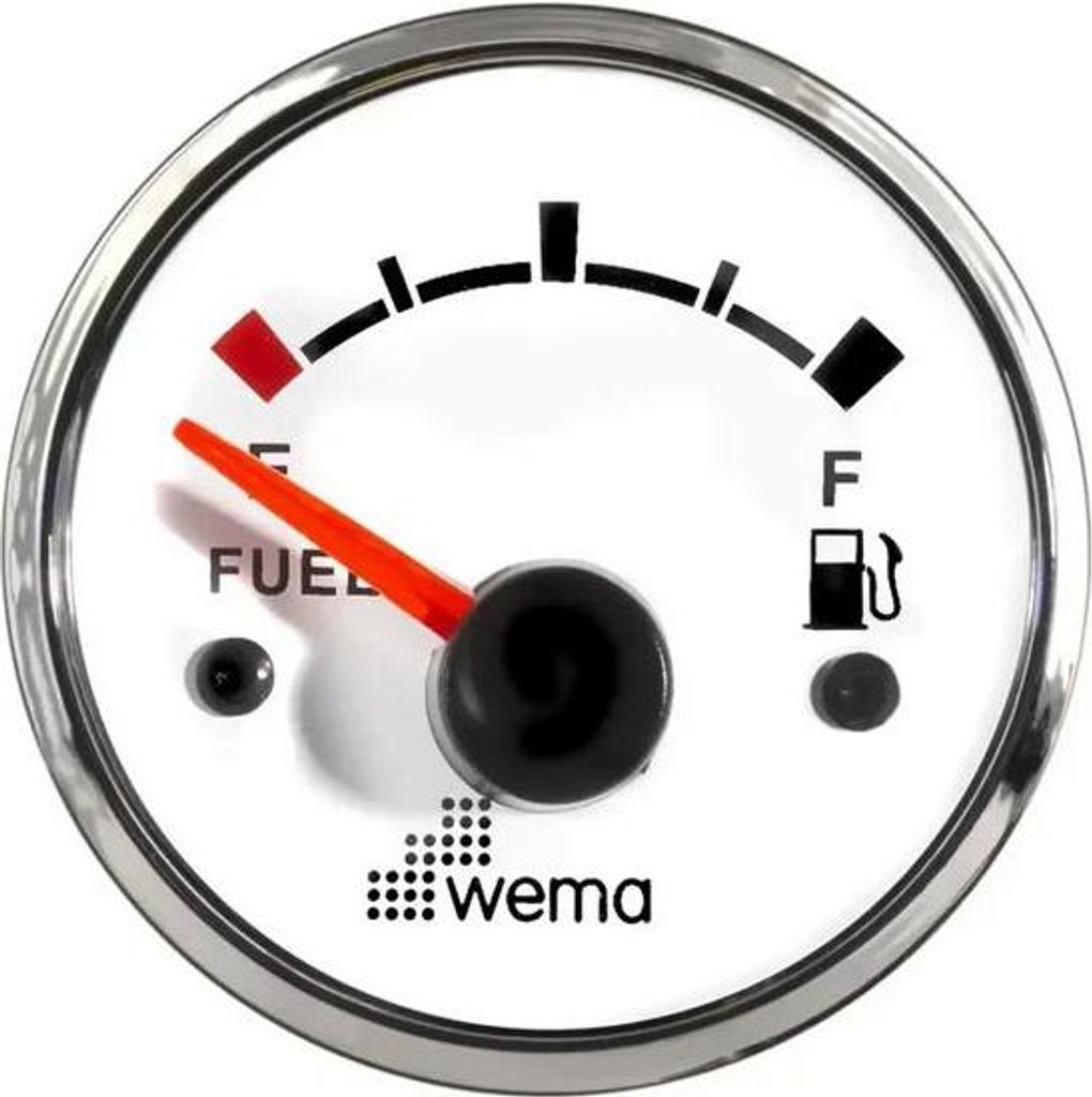 Kraftstoffstandsanzeige weißes Ziffernblatt 240-33 Ohm 12/24V | WEMA 110626