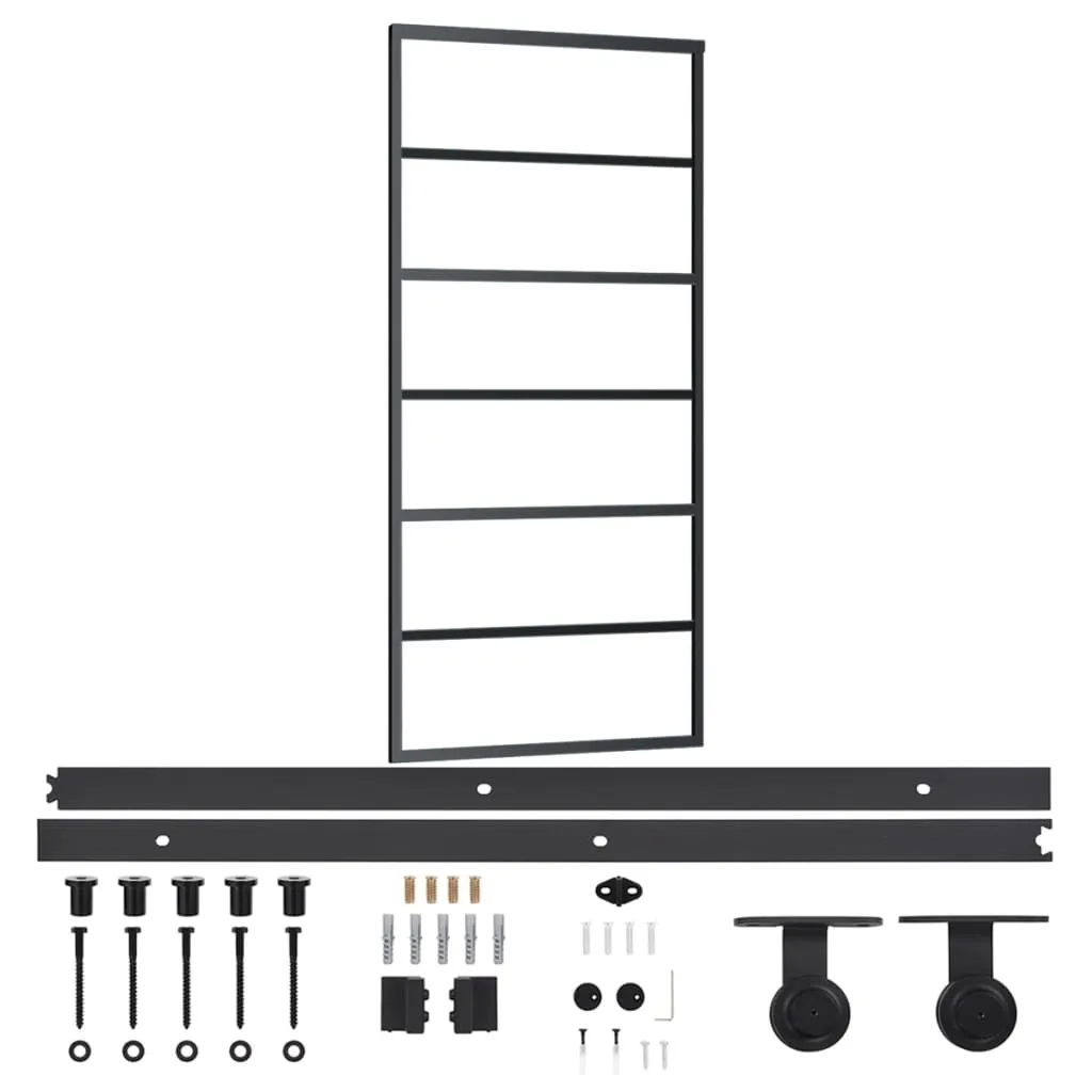 Porte coulissante en verre ESG vidaXL 90x205 cm avec quincaillerie incluse