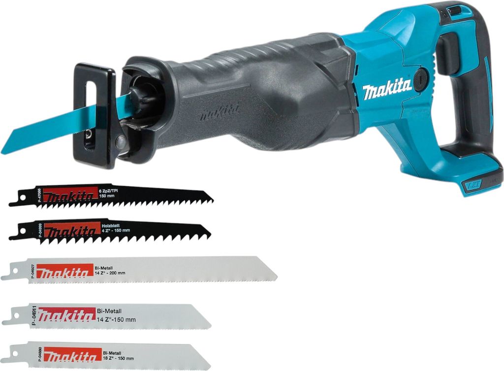 Makita DJR 186 Z Akku Reciprosäge Säbelsäge 18 V + Reciprosägeblatt Set ( P-83967 ) - ohne Akku, ohne Ladegerät