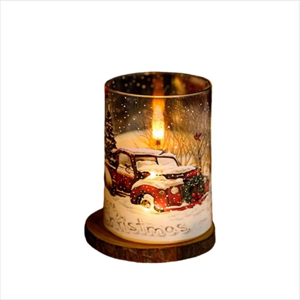 INF Schlitten Auto LED Kerzen Lichter - Weihnachtliche Atmosphäre, 3er Set