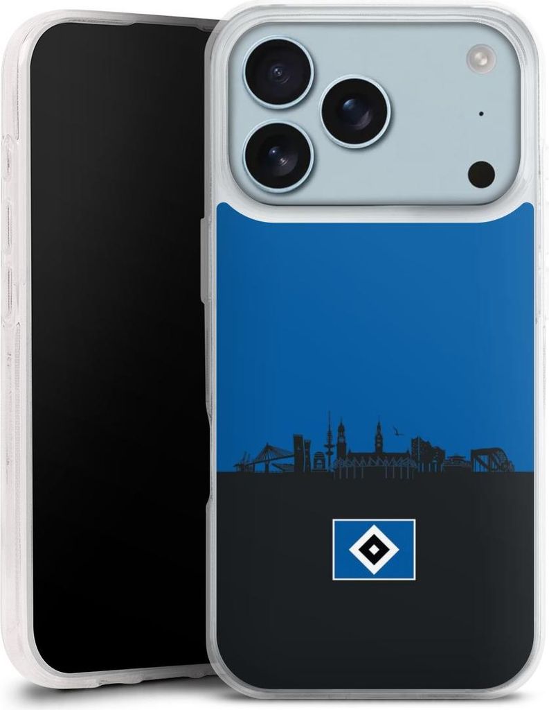 DeinDesign Handyhülle für Apple iPhone 17 Pro Silikon Hülle Case Smartphone Schutzhülle HSV Hamburg Skyline