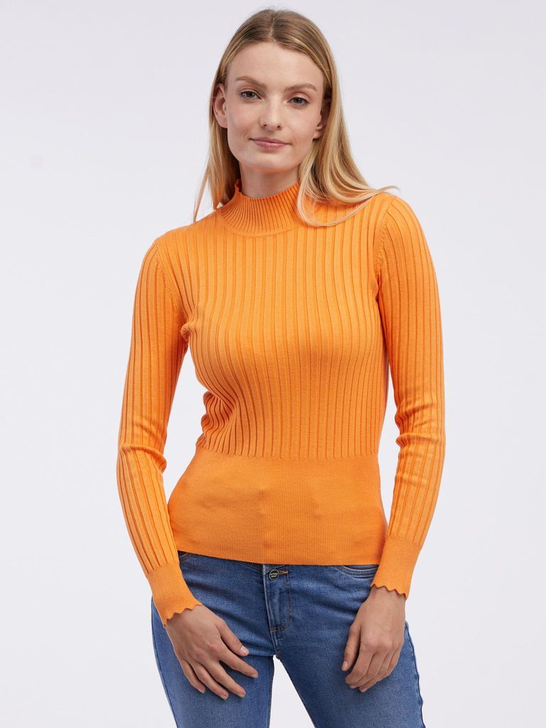 Orsay Oranger Rippenpullover für Damen 507512203000__S