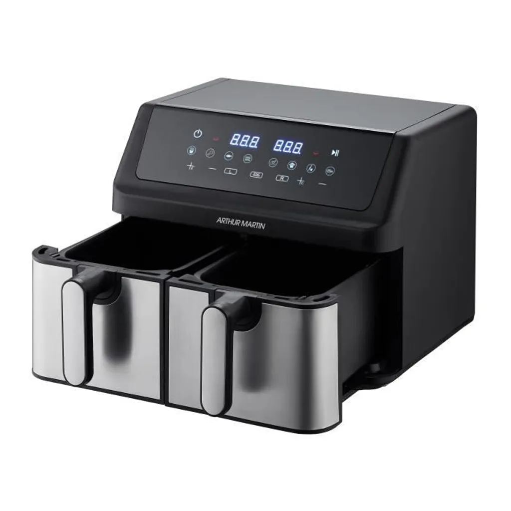 Friteuse sans huile Airfryer double bac Arthur Martin 9L 8 programmes