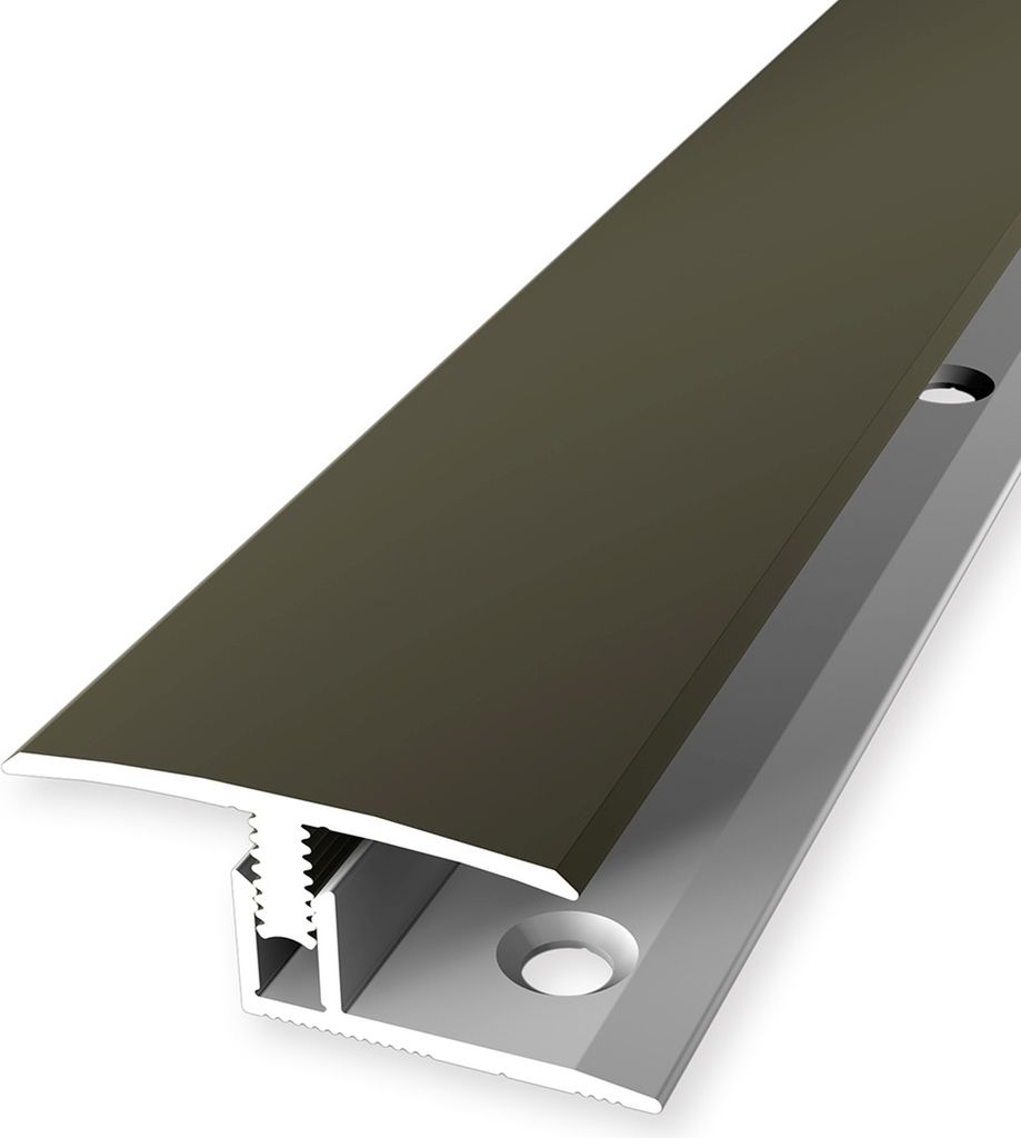 PROVISTON | Übergangsprofil | Laminatausgleich | Breite: 31.5 mm | Höhenausgleich: 7 - 12 mm | Länge: 2000 mm | Aluminiumprofil | Bronze | 1 Stück