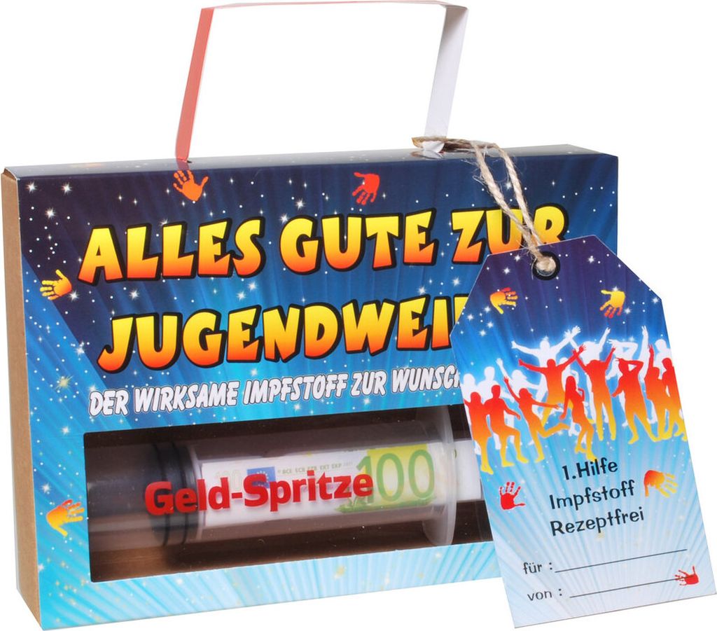Lustige Geld Spritze Finanzspritze Deko Spritze Geldgeschenke zur Jugendweihe zum Befüllen mit Geld