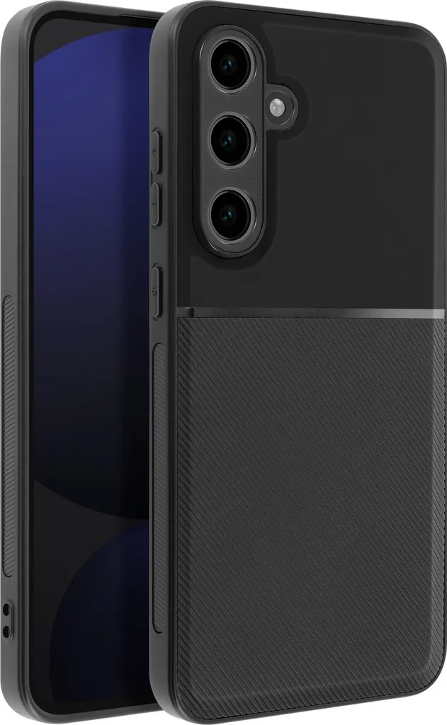 Custodia Avizar Antiurto Samsung S24 FE - Nero, Bordo in Silicone