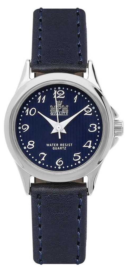 MPM-Quality Damenuhr Lederarmband Analog Silberfarben Produktbild 