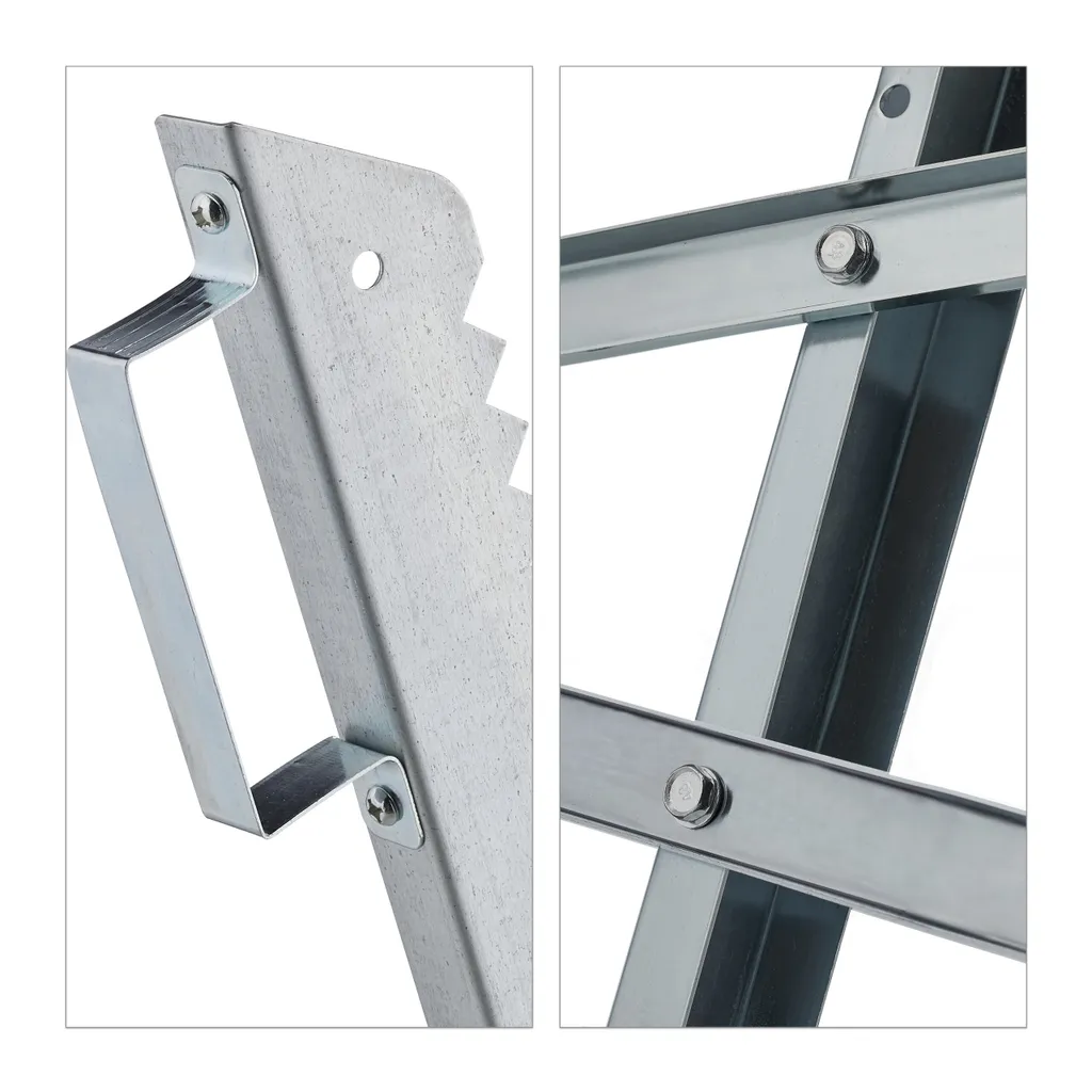 Tréteau de Sciage pour Bûches de Bois Chevalet Pliable Argenté - 9