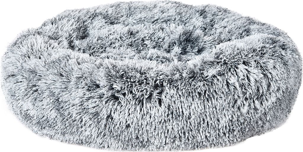 Dehner Lieblinge Kuschelbett Cookie, Hundebett / Katzenbett pflegeleicht, ca. Ø 58 cm, Höhe 14 cm, Größe M, Polyester, grau