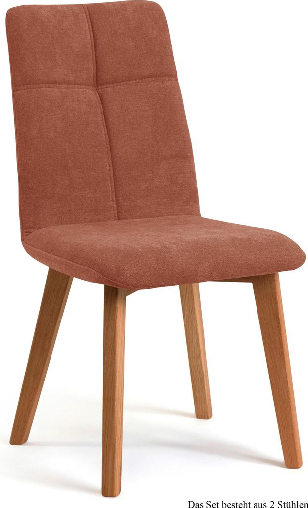 Esszimmerstuhl (2er-Set) Dillian 47x92x60 Eiche geölt/Cognac