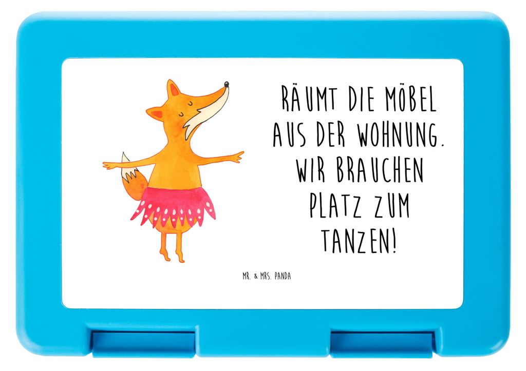 Mr. & Mrs. Panda Lunchbox Fuchs Ballerina - Weiß - Geschenk, Yeah, Party, Geburtstag, Brotzeitbox, Snackbox, Bentobox, Vesperbox, Tanzen, Einladun...