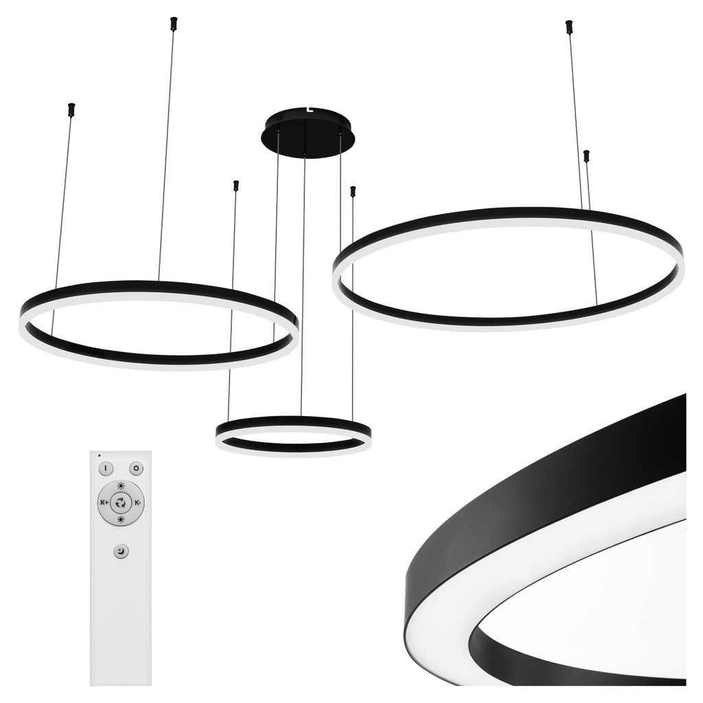 MasterLED Pendelleuchte 3-fach Ring Schwarz, Design Produktbild 