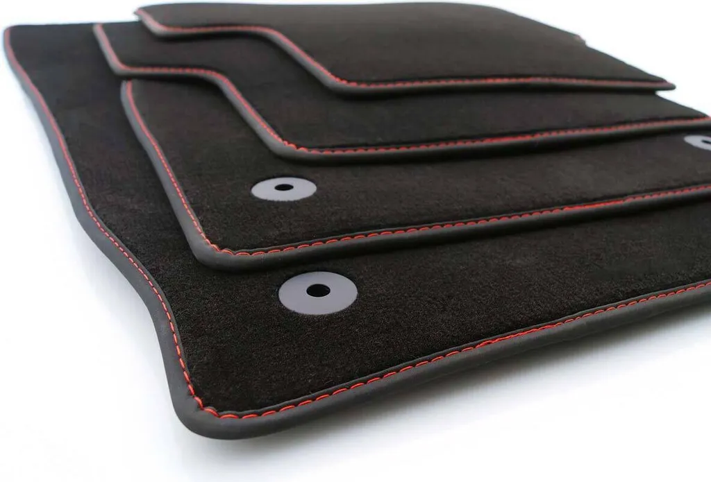 Set Tappeti Premium Audi Q3 8U Velluto con Bordatura Sportiva Rossa