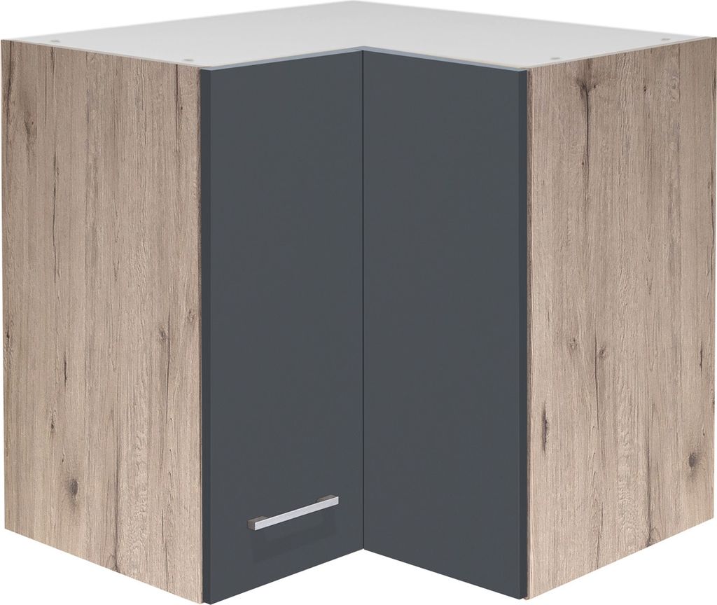 Eckhängeschrank Küche - 60 cm breit - Basaltgrau Matt San Produktbild 