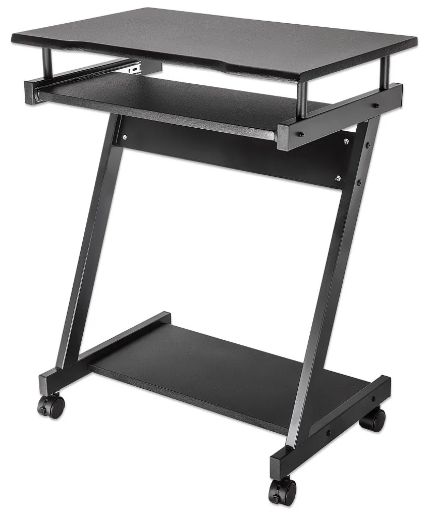 Techly ICA-TB 935B Bureau Informatique Noir Compact avec Support PC - 2