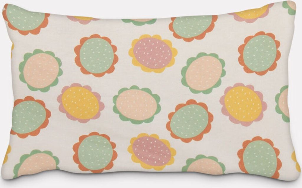 SCHÖNER LEBEN. Kissenhülle wollweiß mit Blumen Blüten bunt Größe 40x60cm (HxB) 40x60cm (HxB) Größe