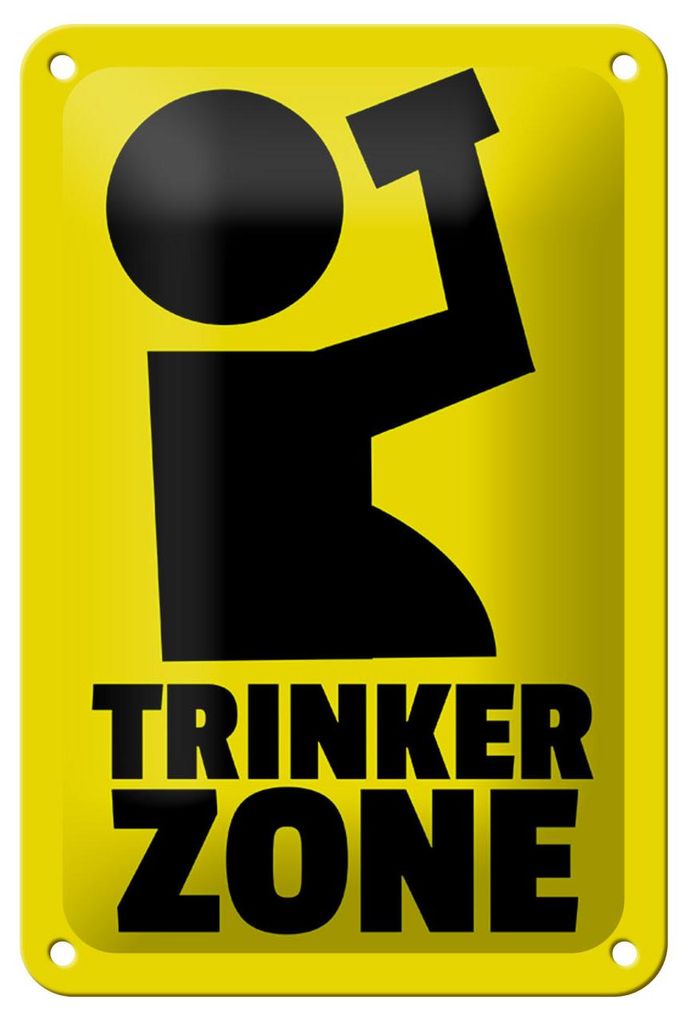 Blechschild Alkohol 12x18cm Trinkerzone