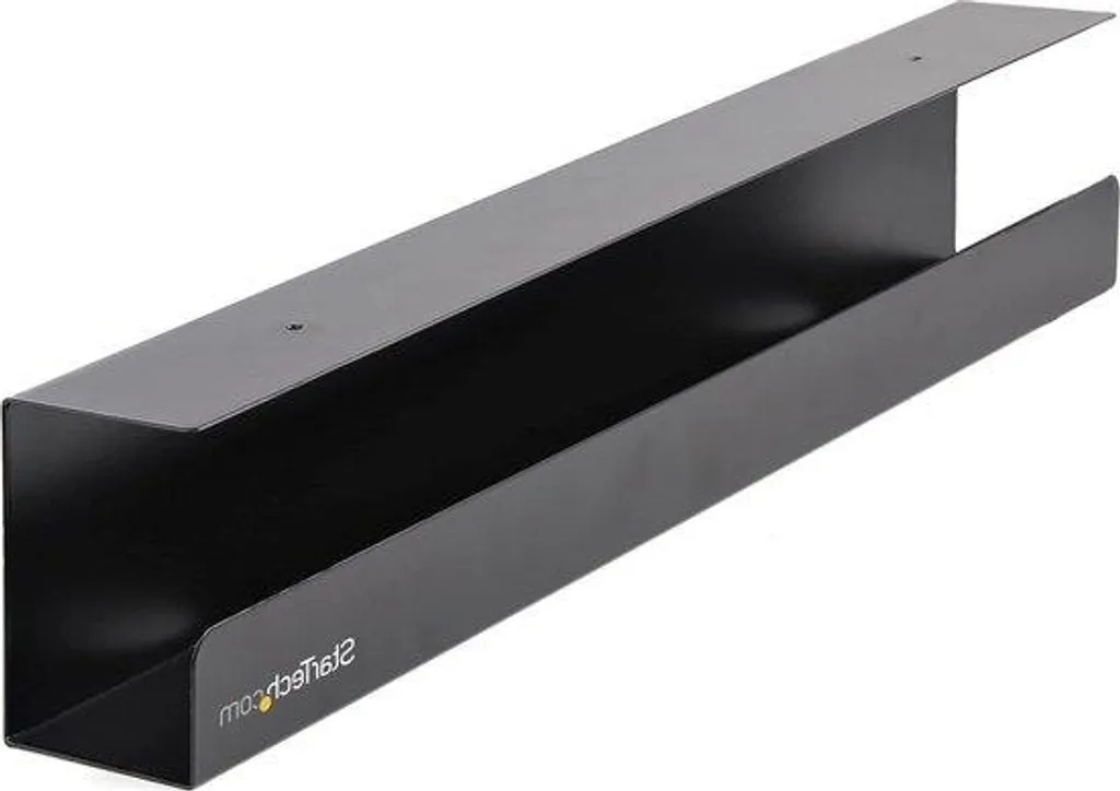 Plateau de rangement de câbles 60 cm avec support pour multiprise noir