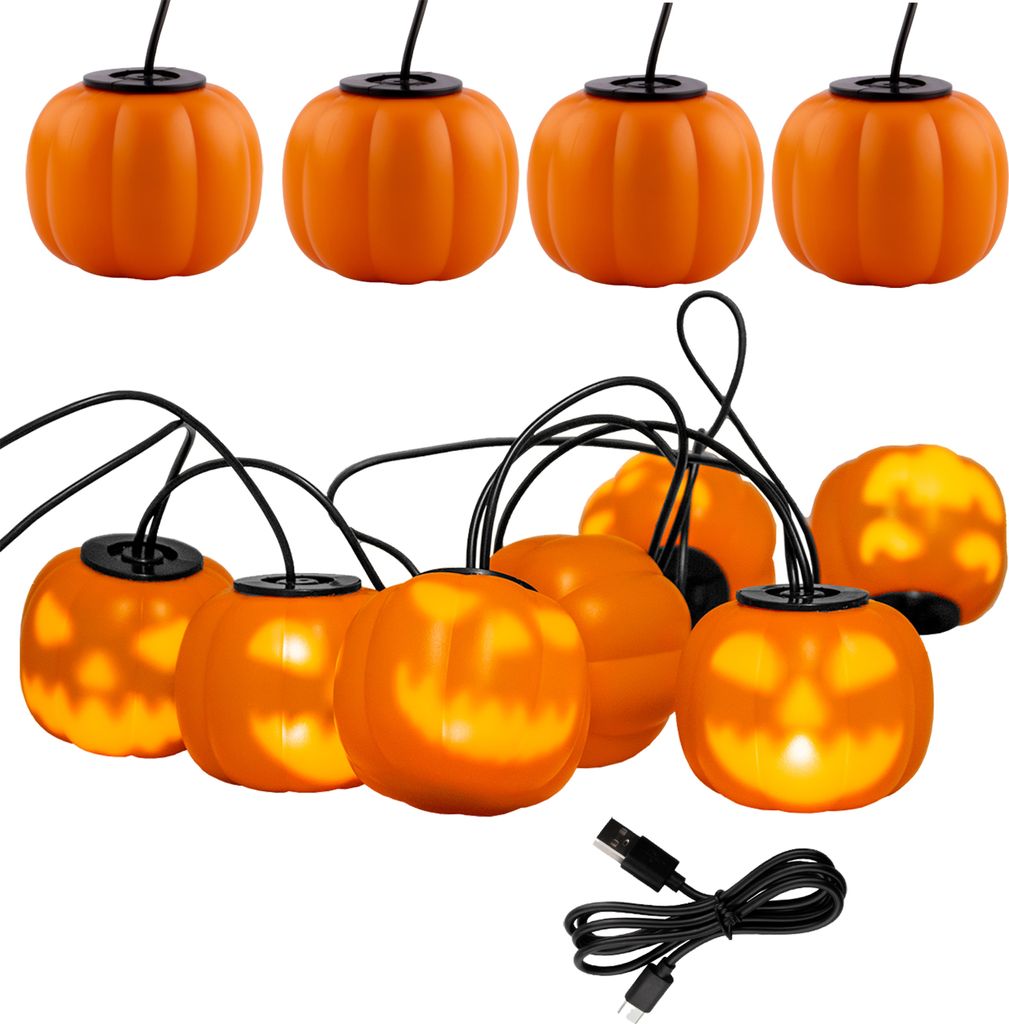 Halloween LED pohádková světla Dýně 3D, 4,5 m dýně lucerny Obrázek produktu 