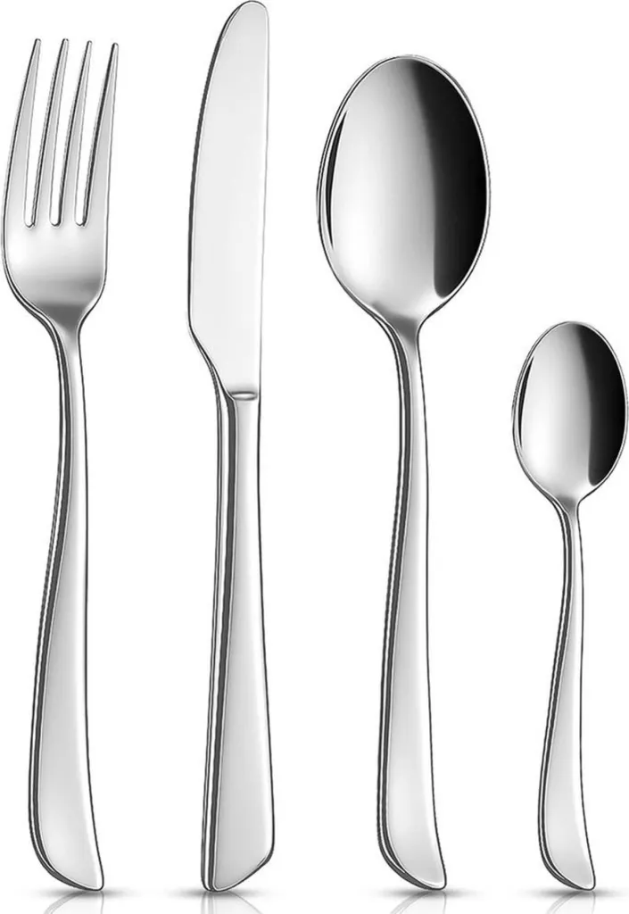 Set di Posate Argento Orion 24 Pezzi Acciaio Inox Design Moderno