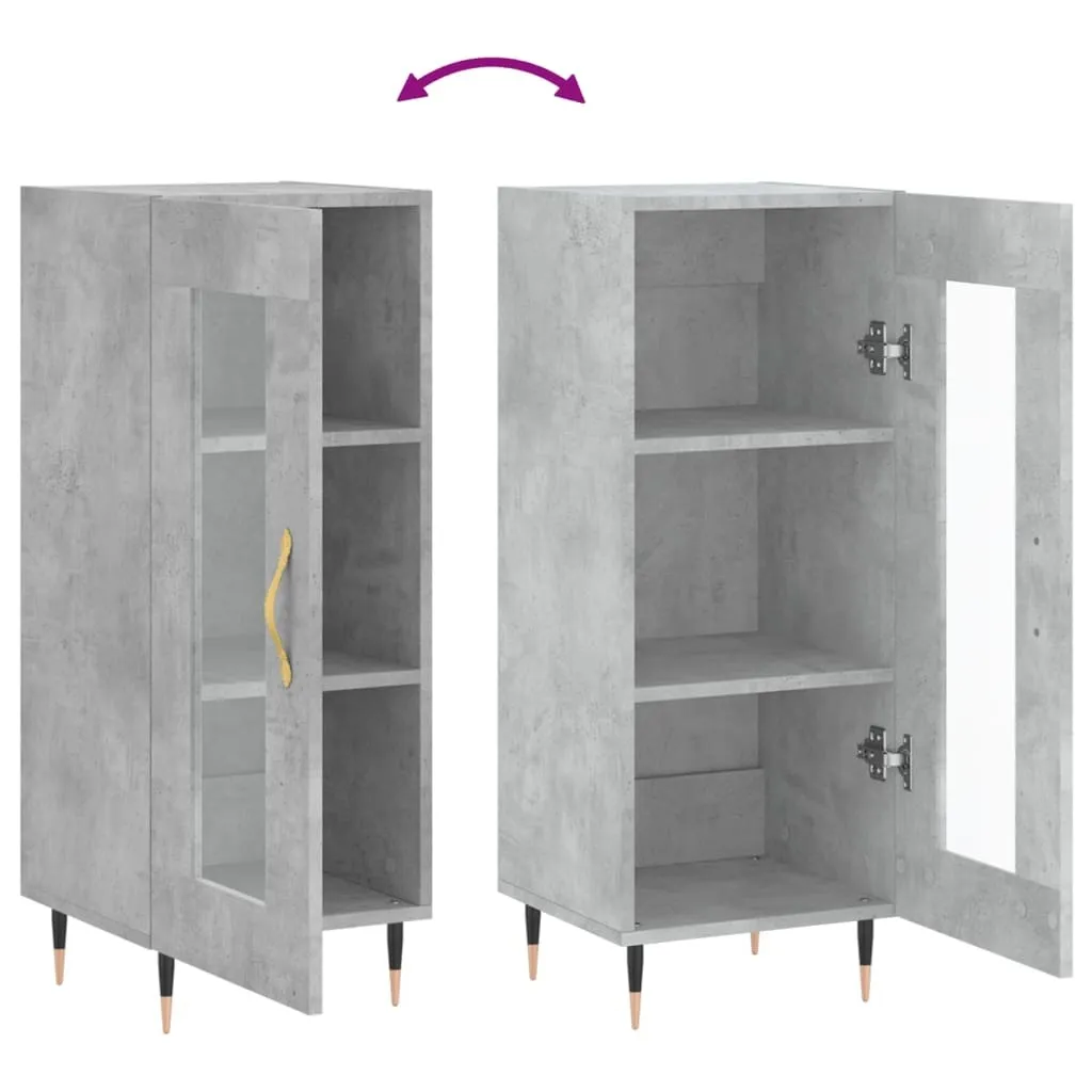 Mobiletto Grigio Cemento vidaXL 34x34x90 cm | Design Scandinavo-Urban - 8