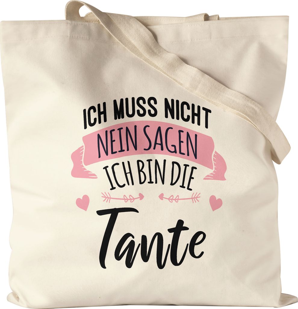 Tante Muss Nicht Nein Sagen Jutebeutel Stoffbeutel Canvas Lustig Geschenkidee Tante Geschwister Geburtstag Nichte Neffe