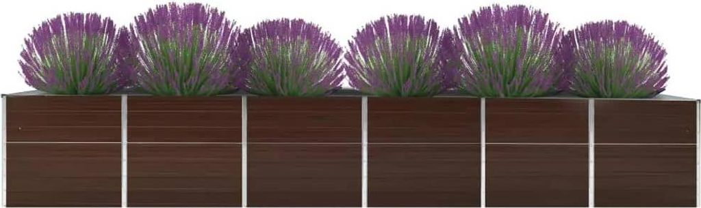 vidaXL Garten-Hochbeet Verzinkter Stahl 480x80x77 cm Braun Produktbild 
