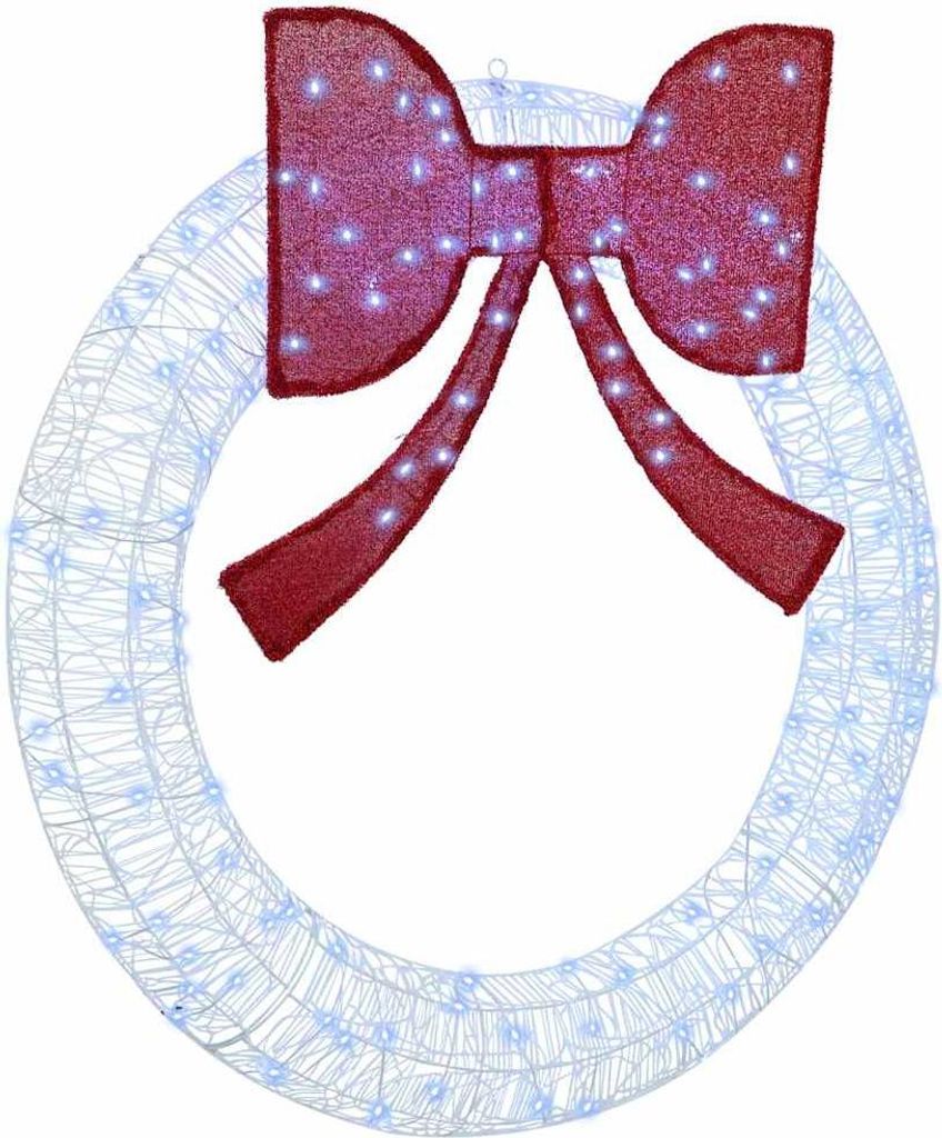 Stabli Möbel Kranz mit LED -Streifenleuchten Kaltweiß 120 cm Acryl - Christbaumschmuck CC1611027 1parcel