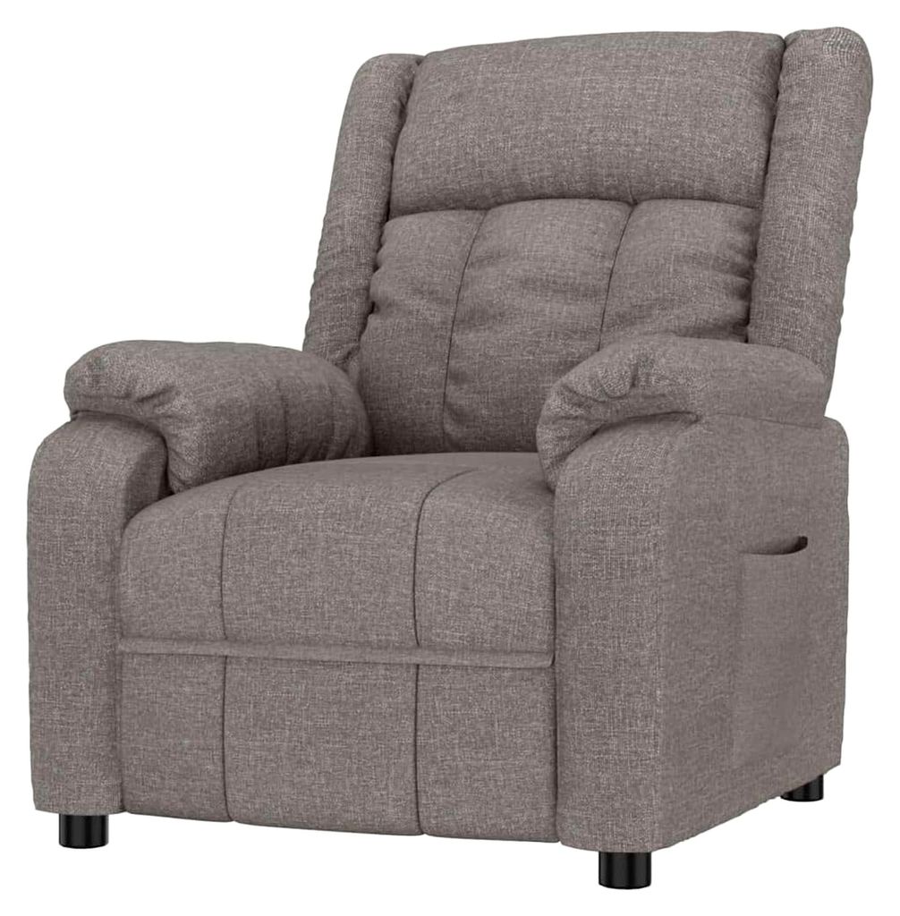 Relaxsessel Taupe aus Stoff, 82 cm Breite, 93 cm Tiefe, 96 cm Höhe