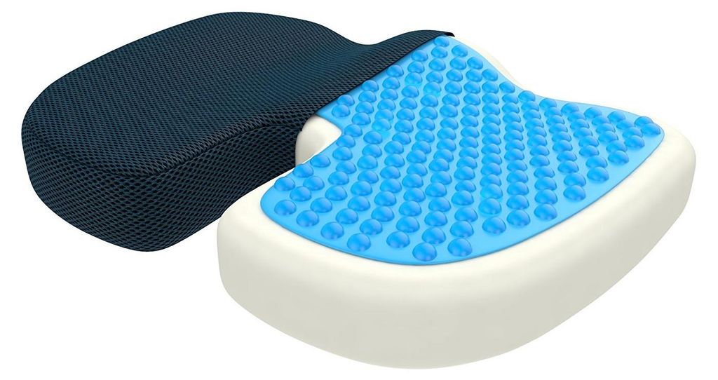 Orthopädisches Sitzkissen – Memory-Schaum-Kissen mit Gel – Ergonomisches Sitzkissen für Auto- und Bürostühle, Rollstuhlkissen – Wellness ...
