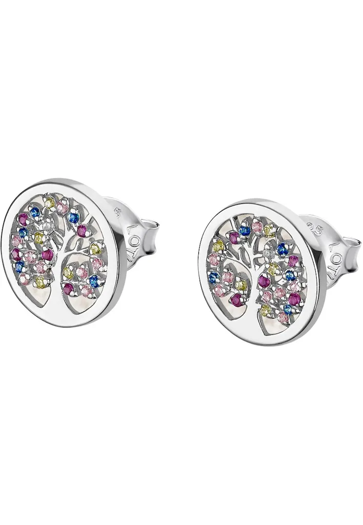 Boucles d'oreilles Arbre de Vie en Argent 925 Rhodié Lotus Silver Brillant