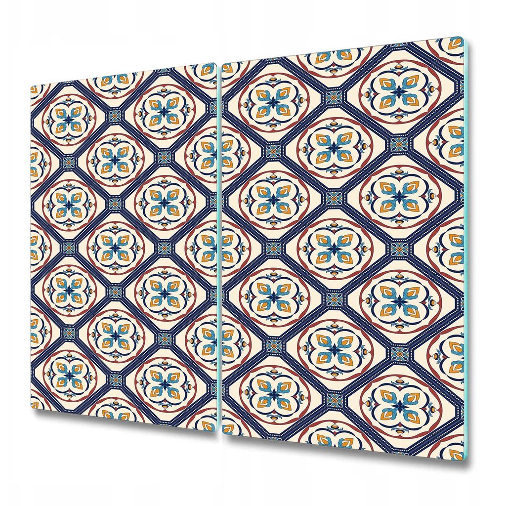 Küchenteller - Schneidebrett Glas - Herdabdeckung - Gemusterte Kacheln