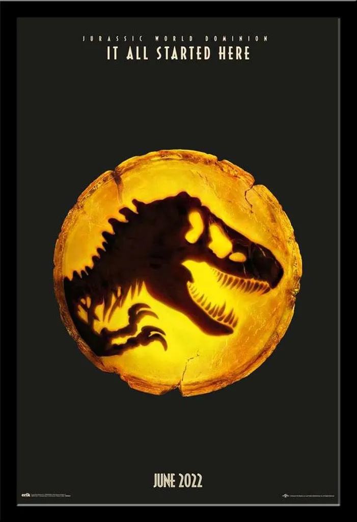 Poster Jurassic World Dominion 61x91,5 Encadré : Déco Prête à Poser