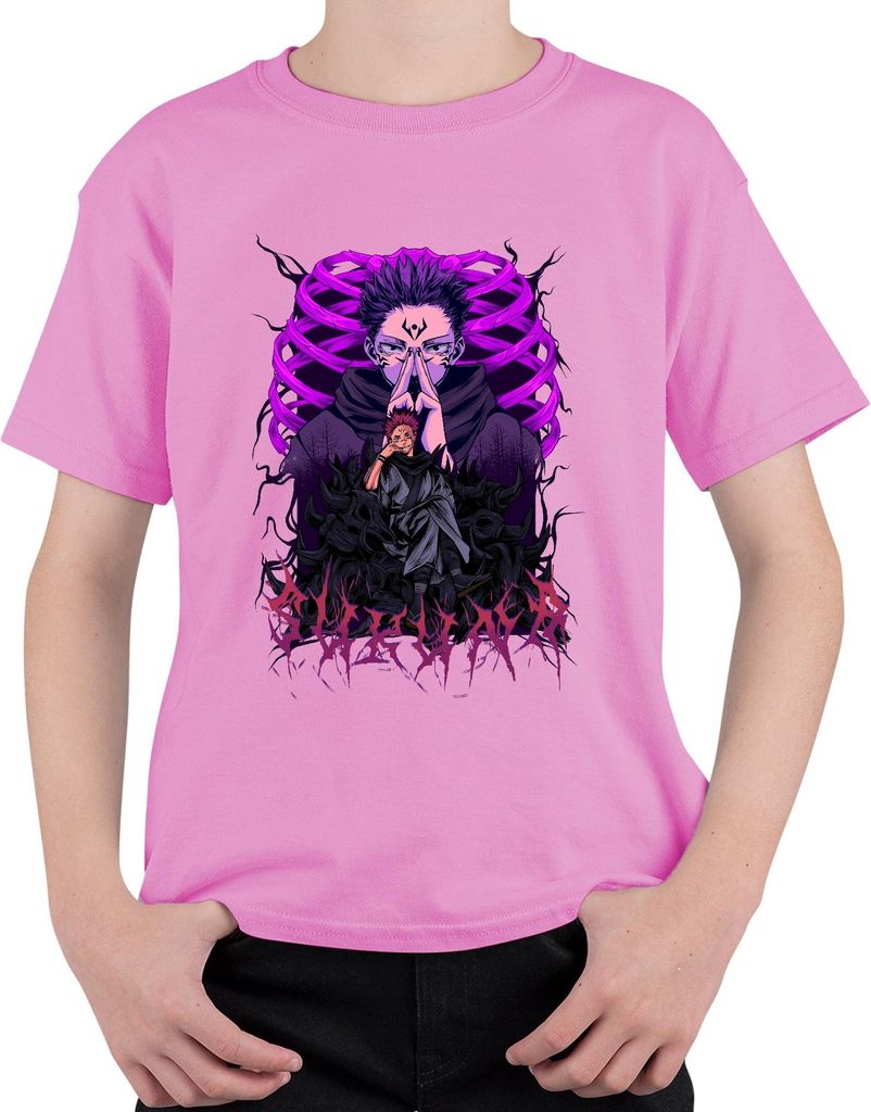 Sukuna Itadori Jujutsu Kaisen Anime Fluchkönig Otaku Geschenk Uni Kinder T-Shirt, Pink, 152