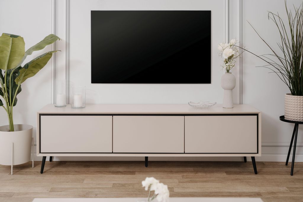 Lowboard TV-Board Arona | Sand / schwarz Produktbild 