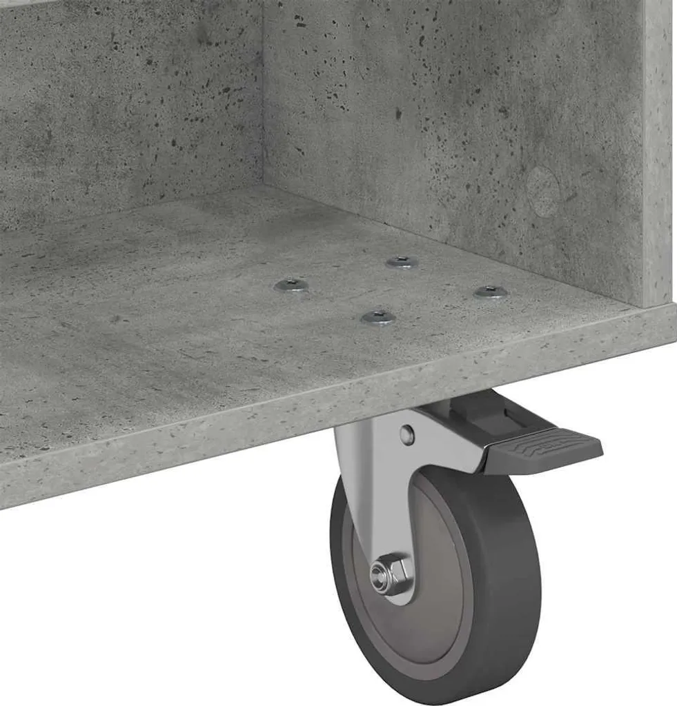 SYFAX™ Tavolino da Salotto Moderno Grigio Cemento 90x50x30cm su Ruote - 8