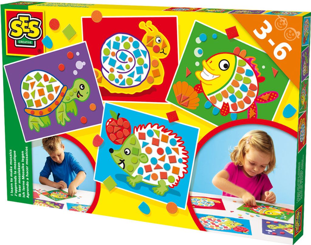SES Creative 14827 Mosaik-Lernset für Kinder - Farbenfrohe Produktbild 