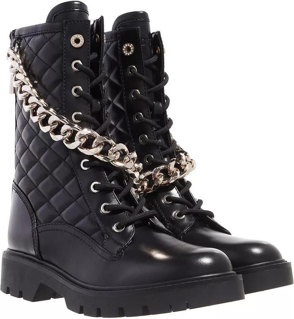 GUESS Riplei Quilted Biker Boots Black