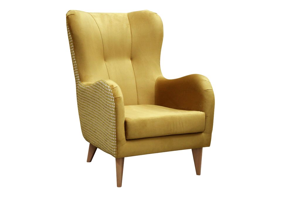 Stilvoller Sessel Roland Farbe Gelb mit ergonomischem Design – Klassischer Stil & moderner Komfort