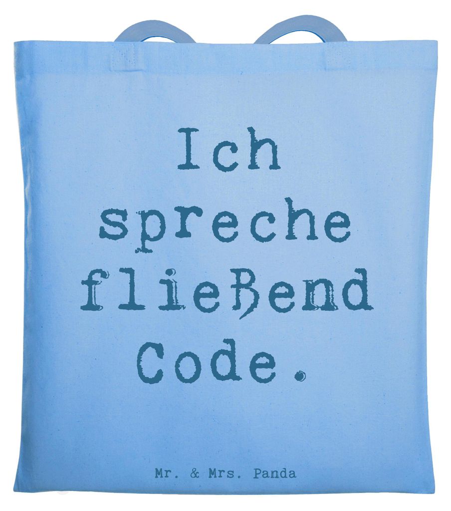 Mr. & Mrs. Panda Shopping Tasche Spruch Code Meister - Sky Blue - Geschenk, Berufspassion, Softwareentwicklung, Beutel, Programmierer, Jutebeutel, ...