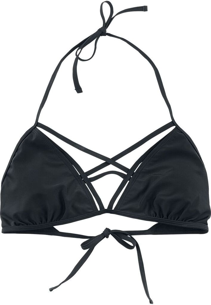 Gothicana by EMP Damen schwarzes Mix And Match Bikini-Oberteil mit frontalen Zierbändern XXL