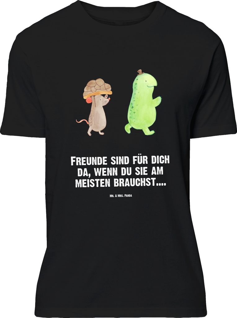 Mr. & Mrs. Panda Größe L T-Shirt Schildkröte Maus - Schwarz - Geschenk, mit Spruch, Beste Freundinnen, Freunde, Tshirt, Shirt