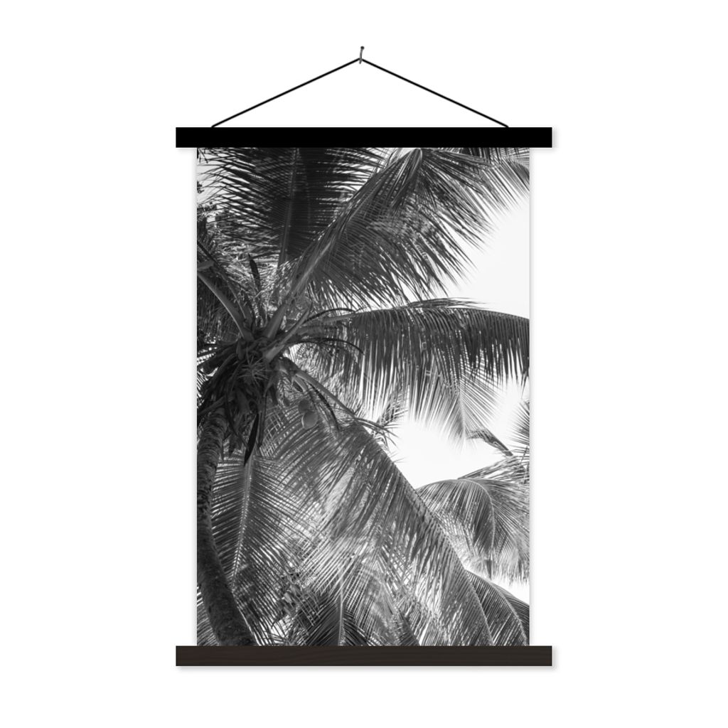 MuchoWow Textilposter Palmwedel - Vintage - Natur 120x180 cm mit schwarzem Rahmen - Fotos