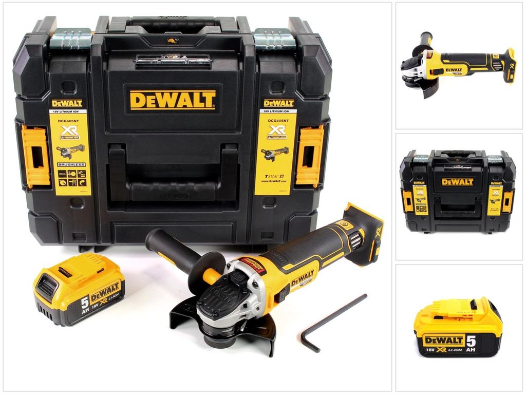 DeWalt DCG 405 18 V 125 mm Meuleuse sans fil Brushless avec Image du produit 